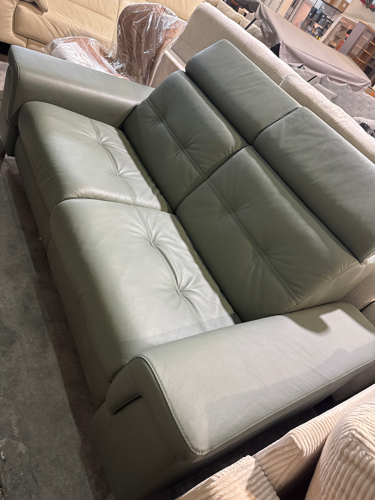 Stressless, Двуместен зелен диван от естествена кожа